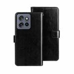 For Motorola Edge 50 Neo idewei Crazy Horse Texture Leather Phone Case(Black)