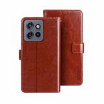 For Motorola Edge 50 Neo idewei Crazy Horse Texture Leather Phone Case(Brown)