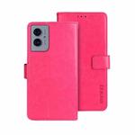 For Motorola Moto G55 5G idewei Crazy Horse Texture Leather Phone Case(Rose Red)