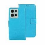 For Motorola Moto G75 5G idewei Crazy Horse Texture Leather Phone Case(Sky Blue)