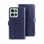 For Motorola Moto G75 5G idewei Crazy Horse Texture Leather Phone Case(Blue)