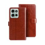 For Motorola Moto G75 5G idewei Crazy Horse Texture Leather Phone Case(Brown)