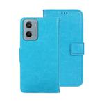For Motorola Moto E15 idewei Crazy Horse Texture Leather Phone Case(Sky Blue)