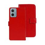 For Motorola Moto E15 idewei Crazy Horse Texture Leather Phone Case(Red)