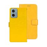 For Motorola Moto E15 idewei Crazy Horse Texture Leather Phone Case(Yellow)