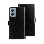 For Motorola Moto E15 idewei Crazy Horse Texture Leather Phone Case(Black)
