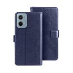 For Motorola Moto E15 idewei Crazy Horse Texture Leather Phone Case(Blue)