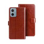 For Motorola Moto E15 idewei Crazy Horse Texture Leather Phone Case(Brown)