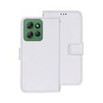 For Motorola Moto G Power 2025 idewei Crazy Horse Texture Leather Phone Case(White)
