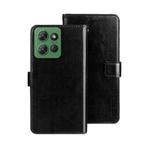 For Motorola Moto G Power 2025 idewei Crazy Horse Texture Leather Phone Case(Black)