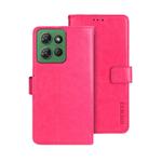 For Motorola Moto G Power 2025 idewei Crazy Horse Texture Leather Phone Case(Rose Red)