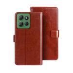 For Motorola Moto G Power 2025 idewei Crazy Horse Texture Leather Phone Case(Brown)
