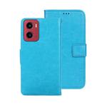 For Motorola Moto G05 idewei Crazy Horse Texture Leather Phone Case(Sky Blue)