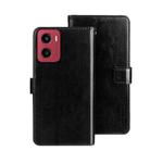 For Motorola Moto G05 idewei Crazy Horse Texture Leather Phone Case(Black)