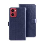 For Motorola Moto G05 idewei Crazy Horse Texture Leather Phone Case(Blue)