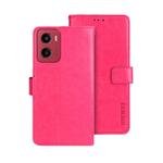 For Motorola Moto G05 idewei Crazy Horse Texture Leather Phone Case(Rose Red)