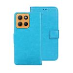For Motorola Moto G15 idewei Crazy Horse Texture Leather Phone Case(Sky Blue)