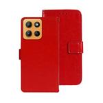 For Motorola Moto G15 idewei Crazy Horse Texture Leather Phone Case(Red)