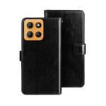 For Motorola Moto G15 idewei Crazy Horse Texture Leather Phone Case(Black)