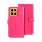 For Motorola Moto G15 idewei Crazy Horse Texture Leather Phone Case(Rose Red)