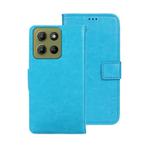 For Motorola Moto G15 Power idewei Crazy Horse Texture Leather Phone Case(Sky Blue)