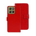 For Motorola Moto G15 Power idewei Crazy Horse Texture Leather Phone Case(Red)