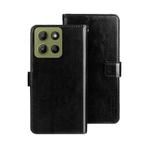 For Motorola Moto G15 Power idewei Crazy Horse Texture Leather Phone Case(Black)
