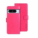 For Google Pixel 8 Pro idewei Crazy Horse Texture Leather Phone Case(Rose Red)