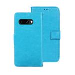 For Google Pixel 9a idewei Crazy Horse Texture Leather Phone Case(Sky Blue)