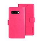 For Google Pixel 9a idewei Crazy Horse Texture Leather Phone Case(Rose Red)