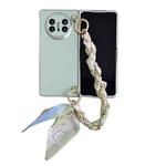 For Huawei Mate X5 Metallic Paint Leather Phone Case with Scarf Bracelet(Green)