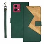 For Motorola Moto G84 5G idewei Two-color Splicing Leather Phone Case(Green)