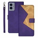 For Motorola Moto G55 5G idewei Two-color Splicing Leather Phone Case(Purple)