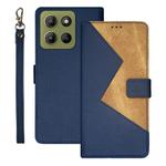 For Motorola Moto G15 Power idewei Two-color Splicing Leather Phone Case(Blue)
