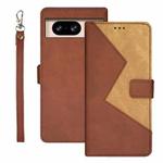 For Google Pixel 8 idewei Two-color Splicing Leather Phone Case(Brown)
