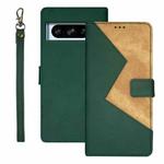 For Google Pixel 8 Pro idewei Two-color Splicing Leather Phone Case(Green)