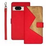 For Google Pixel 8a idewei Two-color Splicing Leather Phone Case(Red)