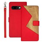 For Google Pixel 9a idewei Two-color Splicing Leather Phone Case(Red)