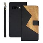 For Google Pixel 9a idewei Two-color Splicing Leather Phone Case(Black)