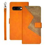 For Google Pixel 9a idewei Two-color Splicing Leather Phone Case(Orange)