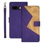 For Google Pixel 9a idewei Two-color Splicing Leather Phone Case(Purple)