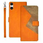 For Sony Xperia 10 VI idewei Two-color Splicing Leather Phone Case(Orange)