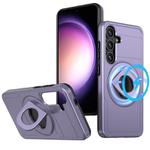 For Samsung Galaxy S25 5G Armor MagSafe Ring Holder Phone Case(Puple)