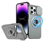 For iPhone 14 Pro Max Camshield MagSafe Ring Holder Armor Phone Case(Titanium Grey)