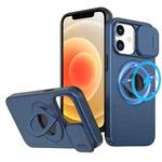 For iPhone 12 Camshield MagSafe Ring Holder Armor Phone Case(Blue)