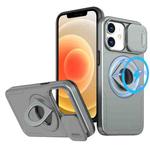 For iPhone 12 Camshield MagSafe Ring Holder Armor Phone Case(Titanium Grey)
