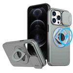 For iPhone 12 Pro Max Camshield MagSafe Ring Holder Armor Phone Case(Titanium Grey)