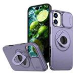 For iPhone 16 Plus Camshield MagSafe Ring Holder Armor Phone Case(Purple)