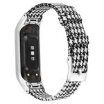 For Samsung Galaxy Fit E Stainless Steel Canvas Watch Band, Size:L(Black White)