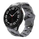 For Samsung Galaxy Watch 6 / 6 Classic Football Pattern Reverse Buckle Silicone Watch Band(Black Grey Camouflage)